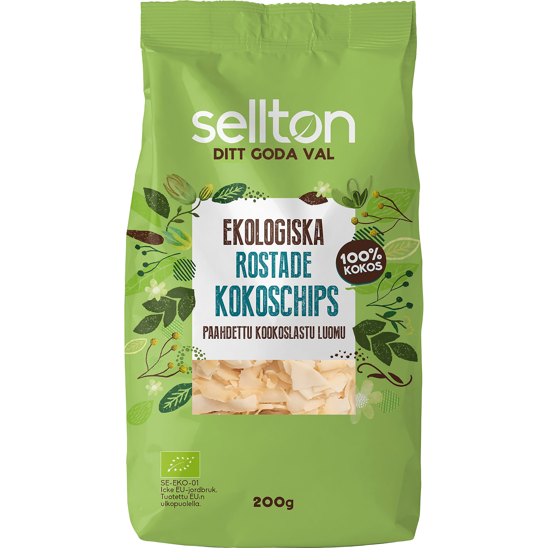 Sellton Ekologiska Rostade Kokoschips 200g Sellton Ekologiska Rostade Kokoschips 200g